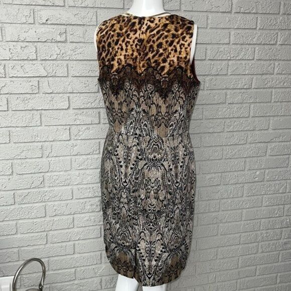 Ann Taylor Women Leopard & Lace Print Shift Dress Size 10 - Picture 7 of 11